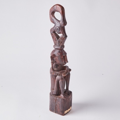 A Wood Carved Sculpture, Nias