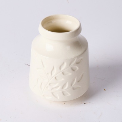 A Crown Lynn Floral White Vase, Shape 2035