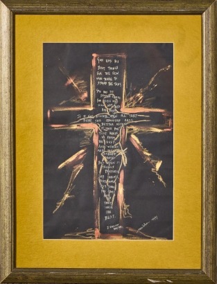 A Wall Hung Religious Drawing In a Frame