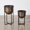 A Pair of Designer Metal Planter Pots