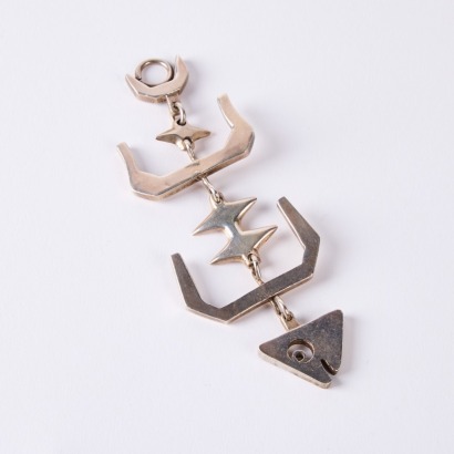 A Vintage Mexican Silver Fishbone Pendant