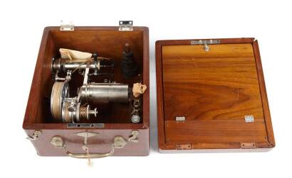 A Vintage American Mahogany Cased Nickel Plated Robertson & Thompson Steam Engine Indicator