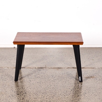 A Mid Century Side Table In Solid Teak With Ebonized Legs
