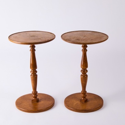 A Pair of Oak Turned Stands