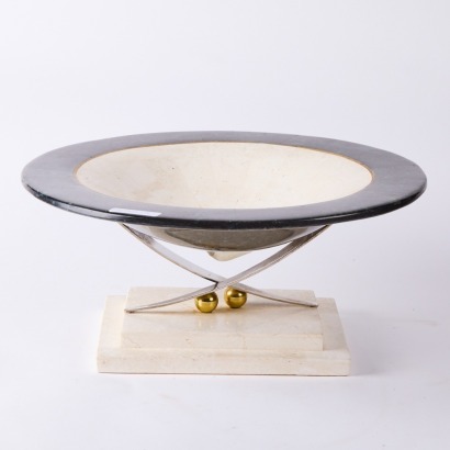 An Inlay Marble Bowl on Plinth