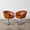 A Pair Of Leather Bob Swivel Guest Chairs By Pearson Lloyd For Coalesse - 2