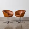 A Pair Of Leather Bob Swivel Guest Chairs By Pearson Lloyd For Coalesse AF - 2