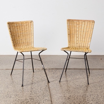 A Pair Of Retro Cane Chairs