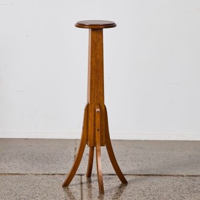 An Art Deco Oak Plant Stand