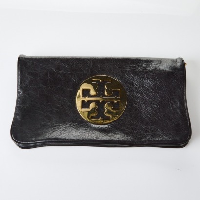 Tory Burch, Oversize Black Leather Clutch