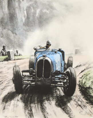 Roy Nockolds - ‘Louis Chiron, 4 wheel drive Bugatti, Klausen Hill Climb. 1932.’