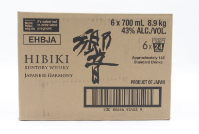 (6) Hibiki Japanese Harmony, Blended Japanese Whisky 6x 700ml in a Suntory-Sealed box