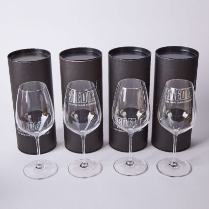 A Set Of Four Riedel Vinum Extreme Syrah Glasses