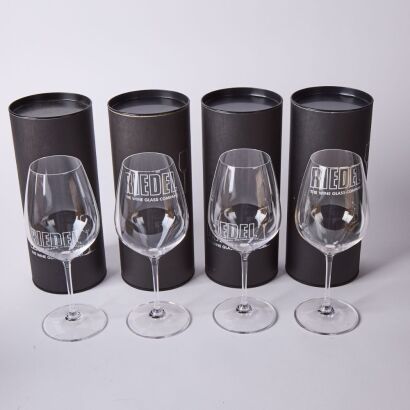 A Set Of Four Riedel Vinum Extreme Syrah Glasses