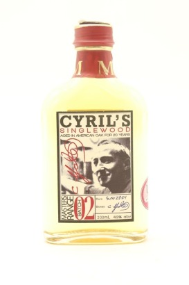 (1) Cyril's Singlewood Masters Range Batch 02 20 Years Old Single Malt New Zealand Whisky, 43% ABV, 200ml