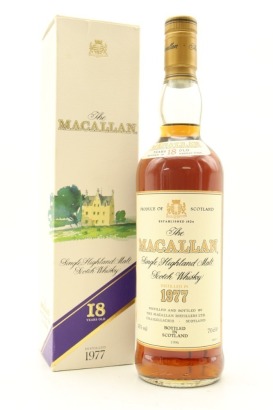 (1) The Macallan 1977 Distilled 18 Year Old Sherry Oak Single Malt Scotch Whisky, 43% ABV (GB)