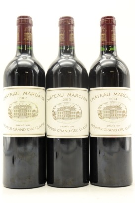 (1) 2012 - 2014 Chateau Margaux Vertical Collection, Margaux, 3 Bottles Sold as One Lot