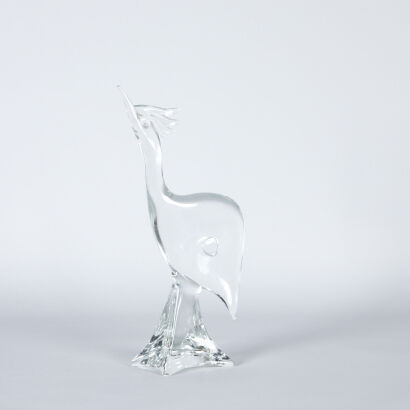 A Sculptural Glass Bird by Jouette