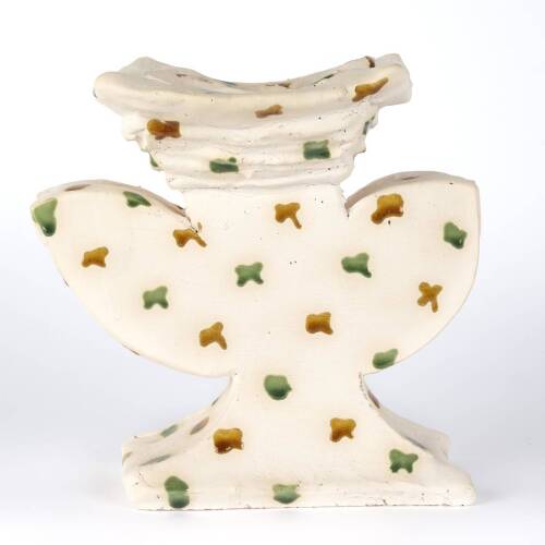 Cream Winged Vase with Green and Gold Stars, 2004