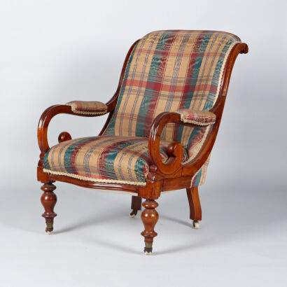 A Regency Style Mahogany Library Chair