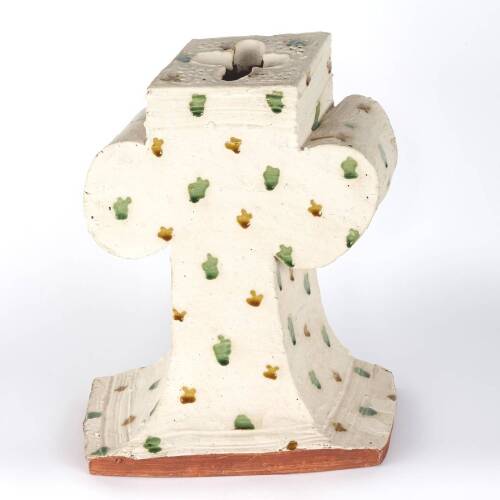 Large White Vase with Green and Gold Spots, 1990
