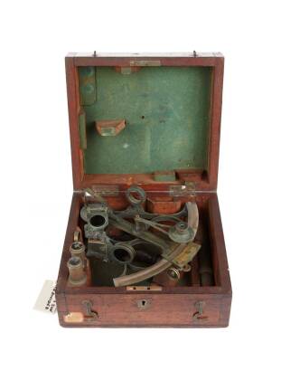 A Late-19th Century Vintage Fitted Mahogany Cased Sextant by 'Lilley & Sons', London
