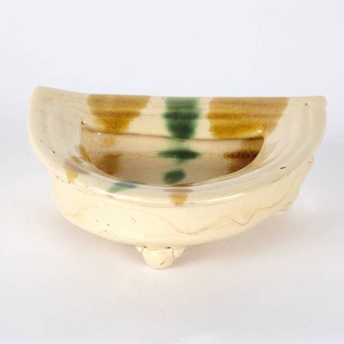 Small Crescent Dish with Green and Yello Stripes, 2006