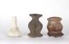 Two Wood Fired Vases and One Porcelain Piece, 1980s