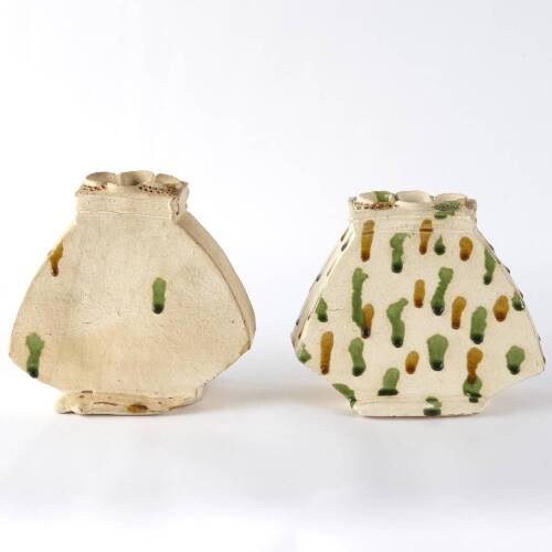 Pair of Green and Gold Vases, Late-1980s