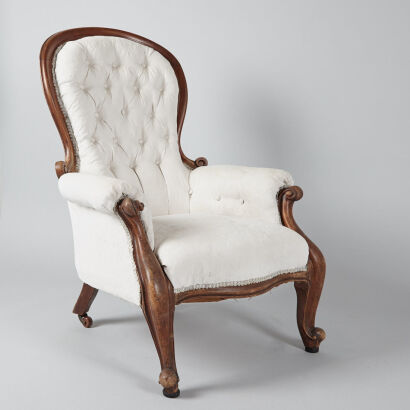 A Victorian Grandfather Chair 