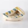 Crescent Dish with Turquoise and Yellow Stripes, 1990s