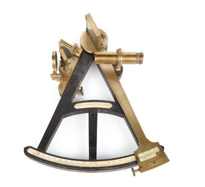 A Victorian Ebony and Brass Framed Sextant by 'Spencer Browning & Co', London