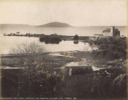 ARTIST UNKNOWN / JAMES VALENTINE Hinemoa's Bath, Mokoia Island / The Sunken Pah, Lake Rotorua and Mokoia Island, N.Z.