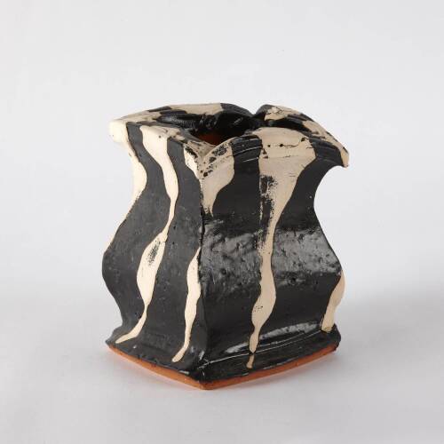Black Vase with Cream Stripes, 2006