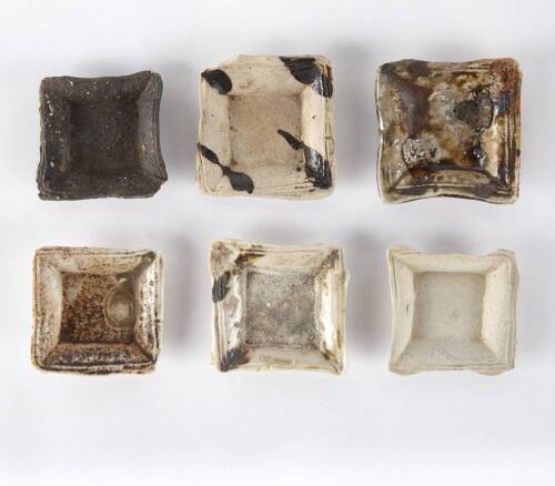 Six Moulded Square Dishes, 1980s