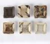 Six Moulded Square Dishes, 1980s