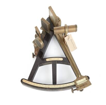 A Victorian Ebony & Brass Framed Sextant by 'Wood', Liverpool