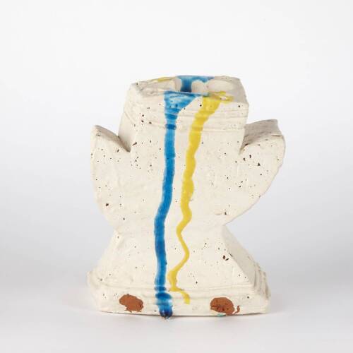 Vase with Turquoise and Gold Stripes