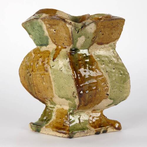 Green and Gold Stripe Vase, 1980s