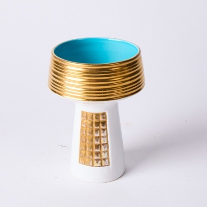 A Mid Century James Kent UK Gold Ribbed Vase