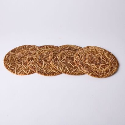 A Set of Four Rattan Placemats