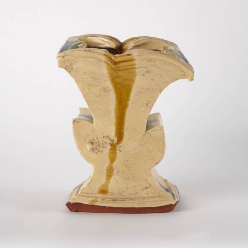Vase in Cream with Gold and Green Stripes, 2004