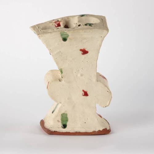 White Vase with Green and Red Crosses, 1980s&nbsp;