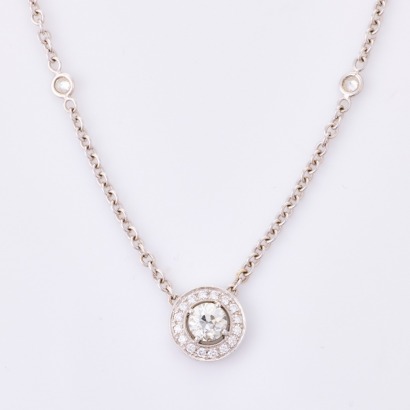 18ct White Gold, 45cm Modern, 1.60ct Diamond Necklace