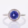 18ct White Gold, Modernn, 1.47ct Tanzanite / .10ct Diamond Ring - Near new