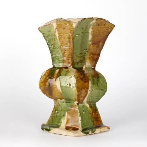 Vase with Green and Gold Stripes, 1980s