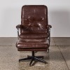 A Danish Leather & Chrome Framed Lounge Chair & Footstool - 2