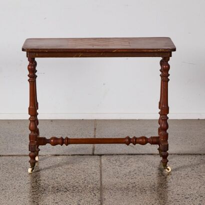 An Victorian Antique Chess Top Stretcher Table