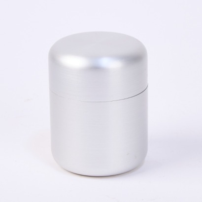 A Georg Jensen Brushed Steel Cannister