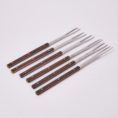 A Set of Six Le Creuset Fondue Forks